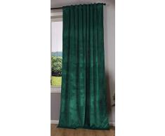 Gardinenbox Verdunkelung Tenda Milano in Velluto Opaco, Passanti, accorciabile, 100% Poliestere, Verde, 1 Stück HxB 235x135 cm