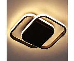 Lianye Lampada da soffitto a LED 30W, Plafoniera a LED per Corridoio, 3500K Plafoniera LED Soffitto Moderna per Cucina Illuminazione Domestica, Lampadario LED Bianco Caldo (34CM, Nero)