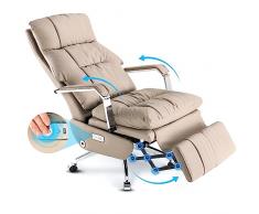 Sedia da Ufficio Direzionale,Sedie Ufficio Ergonomiche Automatiche Per la Casa Con Supporto Per lo Schienale Alto E Poggiapiedi,Altezza Regolabile e Rotazione,Comoda Elettrica Reclinabile in Pelle