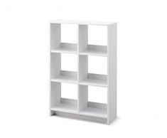 Iris Ohyama, Libreria Cube/Scaffale a giorno in legno/Mobile con 6 ripiani/Ripiano a giorno in legno, Modulare,Design, Ufficio, soggiorno, scuola - Wood Open Shelf - WOS-6 - Quercia Bianco