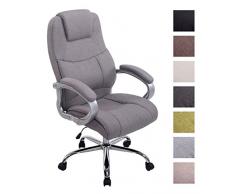 CLP Poltrona Ufficio in Tessuto APOLL XL - Sedia da Scrivania Ergonomica I Sedia da Pc Girevole con Meccanismo Oscillante I Poltrona Direzionale con portata max 150 kg, con braccioli, ruote antiattrito grigio