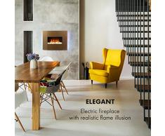 Klarstein Curved Copper L & F - Caminetto, Camino Elettrico, Funzione Riscaldamento Commutabile, 1000 o 2000 W, Effetto Fiamma, Pannello in Vetro Curvo, Timer, Telecomando, Color Rame