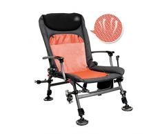 GZW001 Sedia da Pesca Pieghevole Multifunzionale reclinabile Poltrona da Esterno a Sdraio (Color : Orange, Size : 55 * 84 * 60CM)
