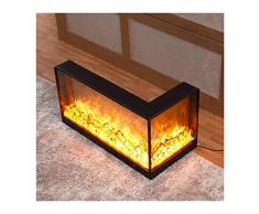 Camino Elettrico Camino ad angolo nel muro Camino elettrico da incasso Camino elettrico decorativo con focolare a ceppo di fiamma realistico e telecomando, caminetto ad angolo a forma di L for parete