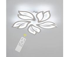 Plafoniera LED Dimmerabile, 45W Lampada da Soffitto Moderna con Telecomando, Creativo Forma Di Fiore Lampadario in Acrilico con 5 Teste per Soggiorno Camera da Letto Sala da Pranzo