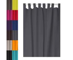 Tenda con passanti linea Rideau - 140 x 260 cm - anti-sguardi indiscreti - grigio