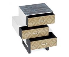 ts-ideen Design Cassettiera Antico Look Armadio Scaffale Legno con 3 cassetti e Porta
