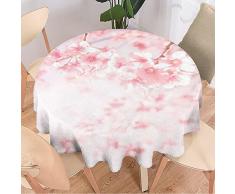 Tovaglia rotonda con fiori di ciliegio, 7977 cm, per tovaglia circolare con rami con motivo floreale, ideale per tavoli da buffet, feste, cene di vacanze