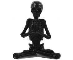 HOMSFOU Scheletro Yoga Statuetta In Resina Scheletro Fantasma Modelli Di Scheletro Tavolo Meditazione Collezione Casa Stregata Prop Per Mensola Tavolo Del Buffet Decalcomania D