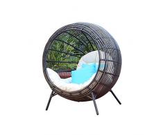 RBH Sedia in Vimini, Poltrona reclinabile in Rattan, Design Nido, Alta qualità in Vimini in PE, AntiGraffio e Resistente, per Esterno, Balcone, Giardino, Soggiorno