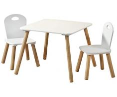 Kesper 17712 tavolino Per Bambini Con 2 sedie, color Bianco, 3 Unità, 8000 g