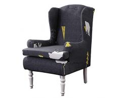 SINKITA Fodera per Sedia A Orecchioni,Elasticizzato Elastico Sedia Poltrona Caratteristica Morbida Coprisedili Wingback Fodere per Sedia in Tessuto Spandex con Schienale Alato-Modello B