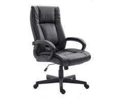 CLP Sedia Ufficio Sparta XL In Similpelle I Poltrona Direttore Ergonomica I Sedia Girevole Carico Max 140KG, Colore:nero