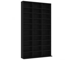 vidaXL Armadio Porta CD Nero 102x16x177,5 cm in Legno Multistrato