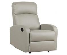Cribel Relax Spike Poltrona, Reclinazione Manuale, con Poggiapiedi, Grigio (Corda), 91 x 65 x 101 cm