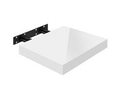 WOLTU Mensola da Muro Scaffale Sospeso da Parete Libreria Piccola per Soggiorno Cameretta Porta CD Dvd, Pannello MDF 30x22,9x3,8cm, Bianco, RG9489ws