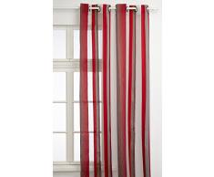 Linder 0651/69/375FR - Tenda Beverly con Occhielli, 140 x 280 cm, Colore: Rosso/Grigio