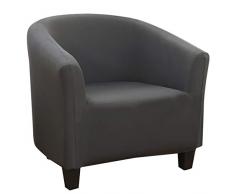 NIBESSER Copripoltrona Elasticizzato Fodere Copripoltrona Chesterfield Club Poltrona da Cocktail Lavabile Antimacchia per Camera da Letto Soggiorno Bar Hotel Receiption(A- Grigio)