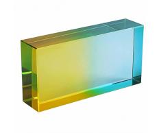 Vetrocementon Parete Divisoria in Mattoni di Vetro, Blocco di Vetro Sfumato Blu-Giallo, Parete in Vetro Insonorizzata per Bar/Negozio (Color : Clear, Size : 1m2-50pcs)