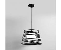 Lampadario moderno a sospensione a fasce intrecciate, in ferro verniciato finish opaco - Attacco 1xE27, Potenza max 1x60 W, dim. 33x22 cm, lunghezza filo 100 cm