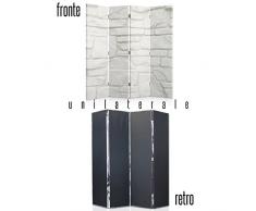 Feeby Frames Il paravento Stampato su Telo,Il divisorio Decorativo per Locali, unilaterale, a 3 Parti (110x150 cm), Minerale, Roccia, Pietra, MINERALI, Cristalli, Marrone, Astratto