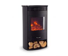 Klarstein Camino Elettrico, Caminetto Elettrico 1900 W, Camino Finto a Riscaldamento Elettrico a Basso Consumo, Fuoco Finto LED, Spazio per Legna, Termocamino con Telecomando, Termostato e Timer