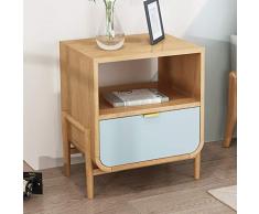 Wenhui Tavolino/Comodino Moderno con ripiano e cassetto Estraibile, Realizzato in massello di Frassino, Adatto a soggiorni e camere di Piccole Dimensioni
