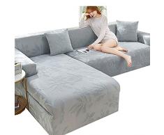 ZZDXW Copridivano con Penisola Copertura per Divano Angolare Sofa Cover L Shape 1 2 3 4 Posti Copridivani Angolari Elasticizzati Universali con Penisola A SX Elastici Fodera per Divano Letto