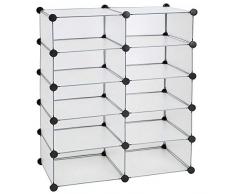 TecTake Scaffale modulare mobile guardaroba scaffalatura mensola per scarpe bagno sistema di plug-in cuba bianco