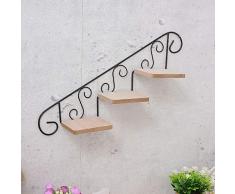 AAPP SHOP Stile Europeo mensola a Muro Decorazione cremagliera in Ferro battuto Appeso Vaso da Fiori cremagliera Multi-Strato Parete Forata Appeso a Parete Appeso Scala scaletta Fiore Stand