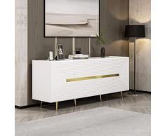 webmarketpoint Madia Jose bianca 4 ante particolari oro 180x47x75h