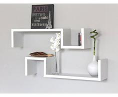 SET 6 MENSOLE DESIGN Salotto Mensola a Parete Libreria Muro Bianche Con Venature ESSE ELLE CI