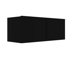 vidaXL Mobile per TV Armadietto Basso Buffet Arredo unità Multimediale Mobiletto HiFi Credenza Consolle Madia Nero 80x30x30 cm in Truciolato