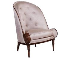 Casa Padrino poltrona barocco di lusso in mogano argento/marrone scuro 90 x 83 x A. 119 cm - Poltrona da soggiorno in stile barocco - Mobili da soggiorno barocco - Nobile e Magnifico