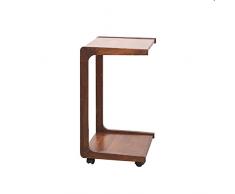 GuiPaiShi Tavolini Stretti, Tavolino Da Divano In Legno A Forma Di C 15,6 p X 14 L X 26,4 h, Tavolino Snack Con Ruote, Multiuso(Size:36 * 39.5 * 67CM,Color:B)