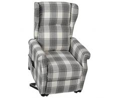 vidaXL Poltrona Alzapersona in Tessuto Bianco e Grigio