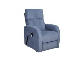 SIME Belle 2 motori Sfoderabile Poltrona relax Alzapersona Detraibile 19% 2 ruote schienale fiocco Lavabile poltrona elettrica poltrona per anziani Blu