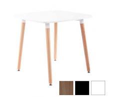 CLP Tavolo Quadrato da Cucina Viborg in Legno I Tavolino Pranzo Moderno Design in MDF E Legno di Faggio, Colore:Bianco, Dimensione:80 cm