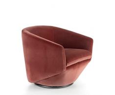 Angel Cerdá | Poltrona girevole rivestita in tessuto velluto, base in acciaio lucido scuro, stile moderno