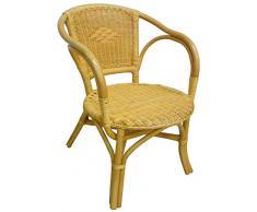 Savino Fiorenzo Poltrona Barina in Vimini bambù Rattan e giunco Naturale con Cuscino
