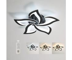 Comely Plafoniera LED Soffitto Dimmerabile, Lampada da Soffitto con Telecomando/APP, 40W 4700LM 3000K~6500K 60cm, Funzione di Memoria, Acrilico Moderna Plafoniera per Soggiorno Camera da Letto,Nero