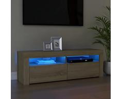 vidaXL Mobile Porta TV con Luci LED Rovere Sonoma 120x35x40 cm