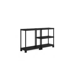 Keter Plus Double Tribac Scaffale con 5 Ripiani Pieni Regolabili e Doppia Opzione di Montaggio, Nero, 90x45x182 cm
