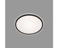 Briloner - Plafoniera LED con effetto retroilluminato, plafoniera LED piatta, temperatura di colore bianco neutro, Ø280 mm, nero
