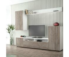 Milani Home s.r.l.s. Parete attrezzata Porta TV Soggiorno Moderna di Design 207x34x170 h
