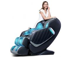 HealthRelife Poltrona massaggiante per tutto il corpo, sedia da massaggio intelligente Zero Gravity, mani robotiche 3D, con guida SL, poltrona relax, altoparlante Bluetooth, nero