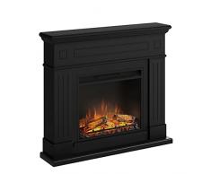 TAGU Larsen Caminetto Elettrico - Camino Elettrico con riscaldamento, 1500W, Programmabile a 7 giorni, Termostato Digitale, Telecomando (Nero Profondo)