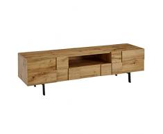 Wohnling Lowboard Holz Eiche-Dekor 160x46x43 cm TV-Kommode mit zwei Türen | Design TV-Schrank Hoch | Fernsehtisch Fernsehschrank Modern | Fernsehkommode Wohnzimmer