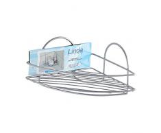 Mensola angolare un ripiano con ganci per bagno doccia antiruggine 160004-B