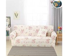Treer Copridivano Universale Elasticizzato, Braccioli Larghi 1/2/3/4 Posti Tessuto in Antiscivolo Lavabile Stampa Fodere Copridivani Sofa Mobili Copertura Protettore (2 Posti,Fiore Rosa)